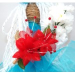 Hand Crafted Hanging Aqua Flower Maiden Doll